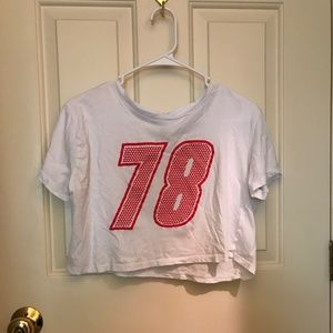 H&M White 78 Crop Top Size Small